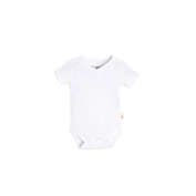 Burt&#39;s Bees Baby&reg; Size 0-3M Short-Sleeve V-Neck Bodysuit in White