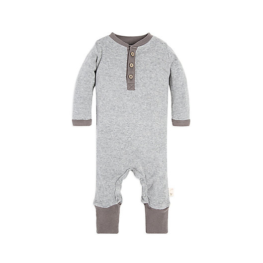 Alternate image 1 for Burt's Bees Baby® Henley Coverall in Grey