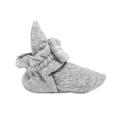 Burt's Bees Baby&reg; Newborn-3M Quilted Bee Booties in Grey. View a larger version of this product image.