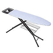 Honey-Can-Do&reg; Quad-Leg Ironing Board with Iron Rest in White/Blue