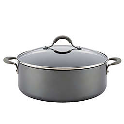 Circulon® Elementum™ Nonstick 7.5 qt. Hard-Anodized Covered Stock Pot in Oyster Grey