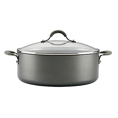 Circulon&reg; Elementum&trade; Nonstick 7.5 qt. Hard-Anodized Covered Stock Pot in Oyster Grey. View a larger version of this product image.