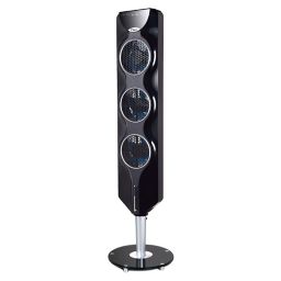 Ozeri® 44-Inch 3-Speed Oscillating 3x Tower Fan with Noise Reduction in Black
