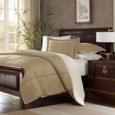 The Seasons® Down Alternative Comforter Set in Tan | Bed Bath & Beyond