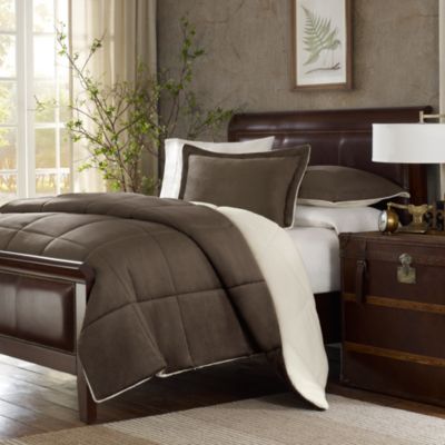 The Seasons® Down Alternative Comforter Set In Chocolate | Bed Bath ...