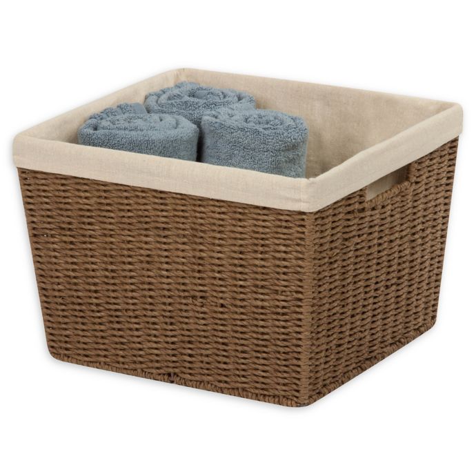 HoneyCanDo® Paper Rope Shelf Baskets with Liners Bed Bath and