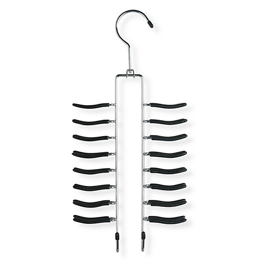 Alternate image 1 for Honey-Can-Do® Tie and Belt Organizer Hanger in Chrome/Black (Set of 2)