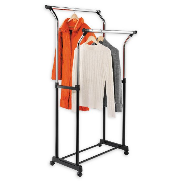 HoneyCanDo® 32.8Inch Adjustable Flared Double Rolling Garment Rack