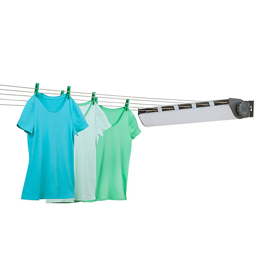 Alternate image 1 for Honey-Can-Do® 5-Line Retractible Outdoor Clothes Drying Line in White