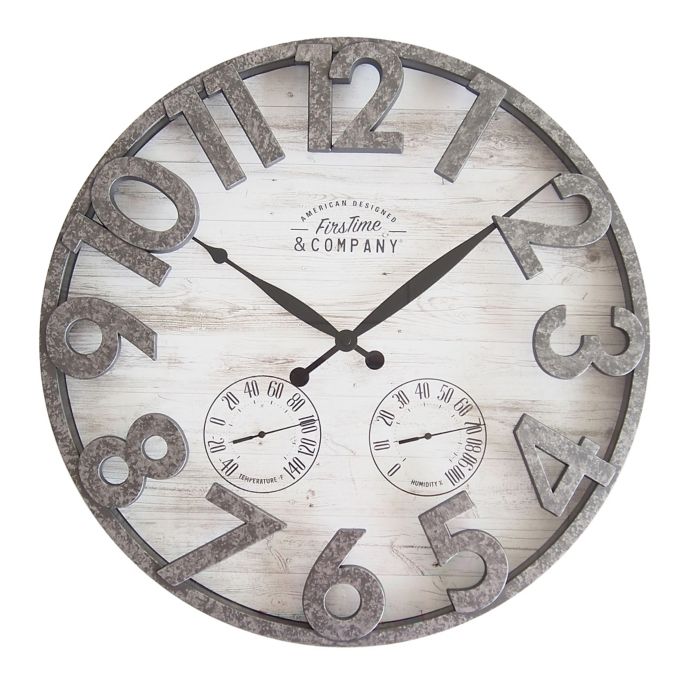FirsTime® Shiplap 18Inch Outdoor Wall Clock Bed Bath and Beyond Canada
