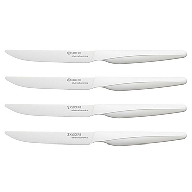 Kyocera Advanced Ceramics 4-Piece Steak Knife Set in White. View a larger version of this product image.