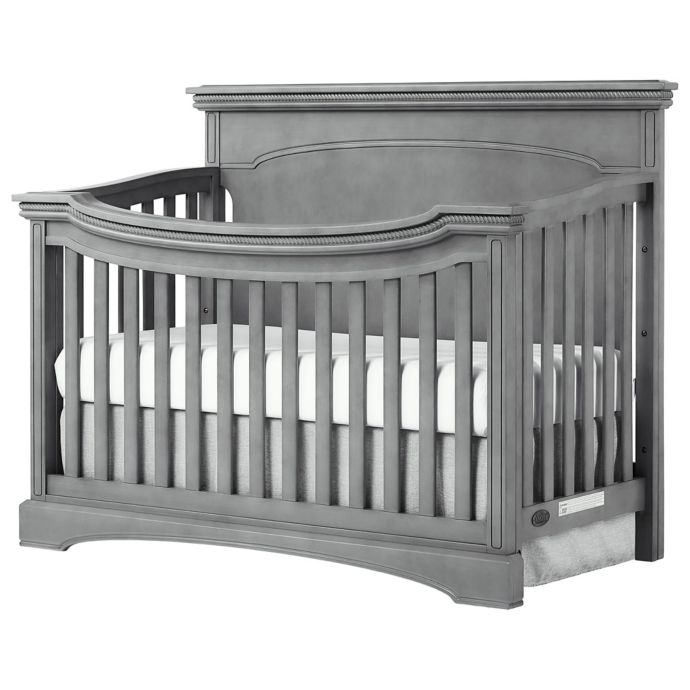 Evolur Catalina Flat Top 4 In 1 Convertible Crib In Storm Grey