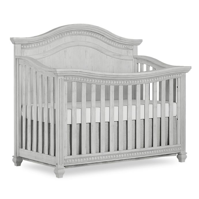 Madison Curved Top 5 In 1 Convertible Crib In Antique Grey