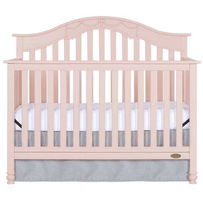 Dream On Me Charlotte 5 In 1 Convertible Crib In Pink Blush