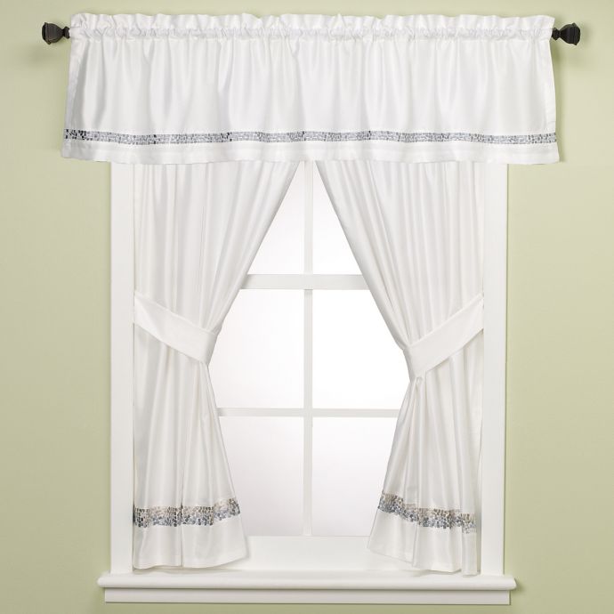 Croscill® Spa Tile Bathroom 45Inch Window Curtain Panel Pair Bed Bath and Beyond Canada