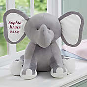 Embroidered Jumbo Plush Elephant in Grey