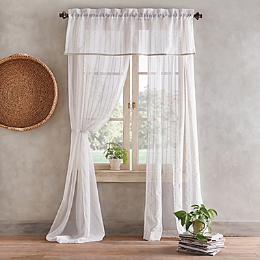Desmond 95-Inch Pole Top Sheer Window Curtain Panel in Linen (Single). View a larger version of this product image.