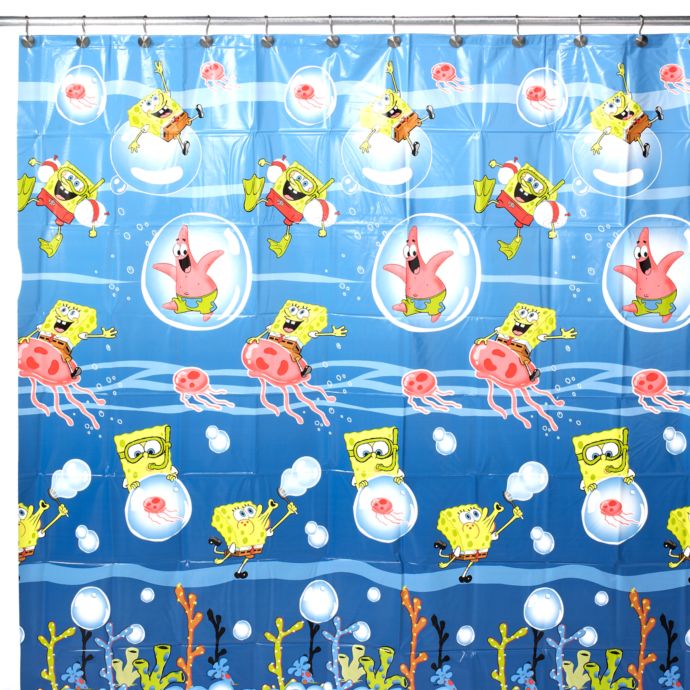 Spongebob Squarepants Peva 70 W X 72 L Shower Curtain Bed Bath