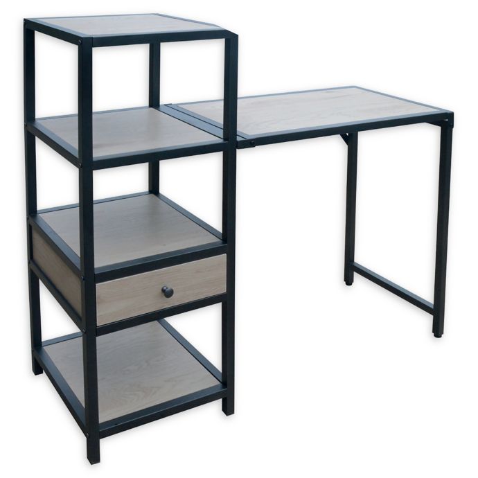 Weybridge Collection Bookcase Folding Desk In Greige Bed Bath