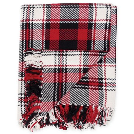 Fireside Plaid Cotton Throw Blanket In Red Bed Bath Beyond