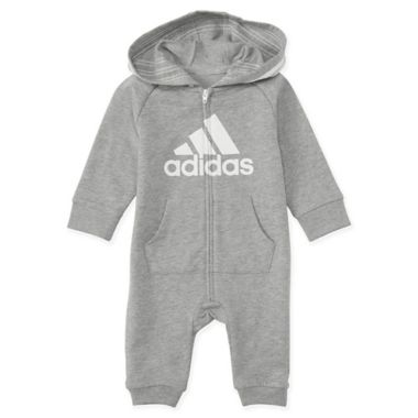 adidas&reg; Size 9M Hooded Coverall in Grey. View a larger version of this product image.