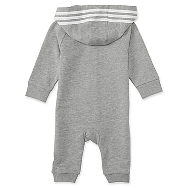 adidas&reg; Size 6M Hooded Coverall in Grey. View a larger version of this product image.