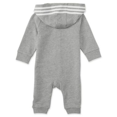 adidas&reg; Size 9M Hooded Coverall in Grey. View a larger version of this product image.