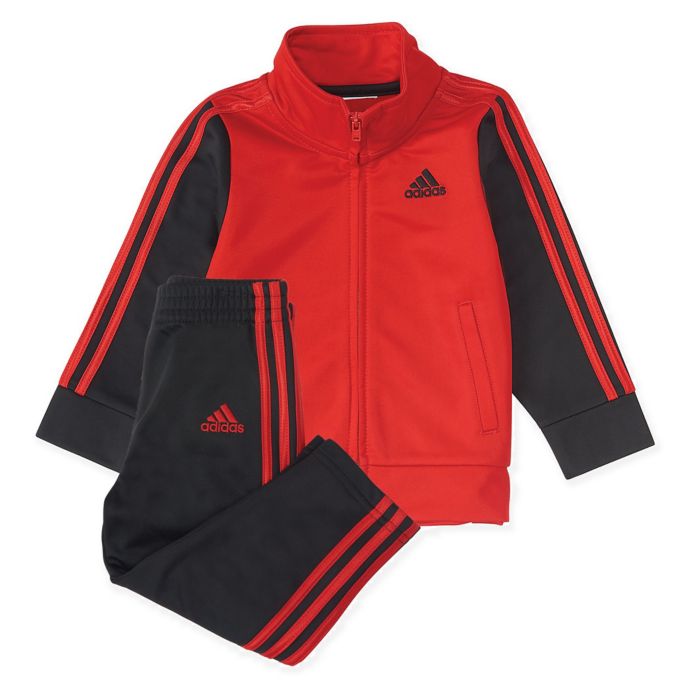 adidas® 2-Piece Team Tricot Jacket and Pant Set in Red | Bed Bath & Beyond