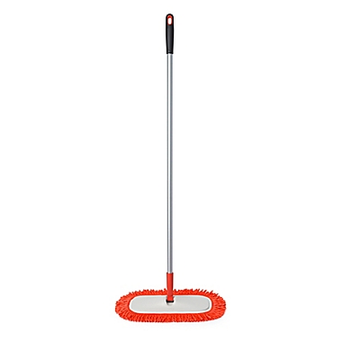 OXO Good Grips&reg; Microfiber Floor Duster in Orange. View a larger version of this product image.