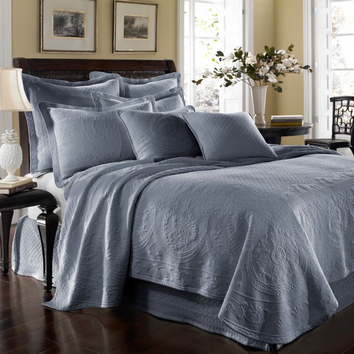 King Charles Matelasse Coverlet In Powder Blue Bed Bath Beyond