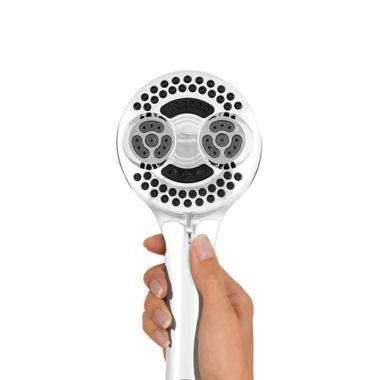 Waterpik&reg; 6-Spray Twin Turbo PowerPulse Massage Handheld Showerhead in Chrome. View a larger version of this product image.