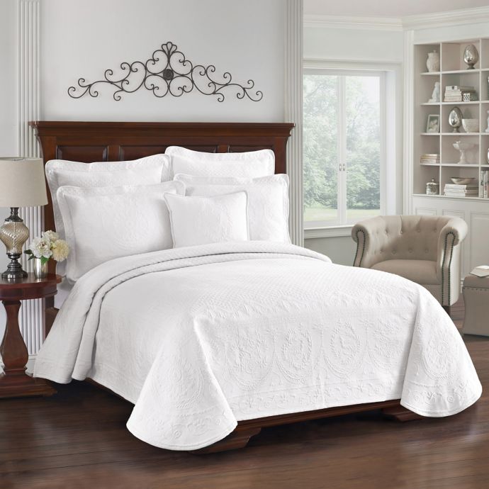 King Charles Matelasse Coverlet In White Bed Bath Beyond