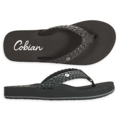 cobian black flip flops