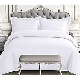Tribeca Living 3-Piece 600-Thread-Count Queen Duvet Cover Set in White