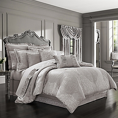 J. Queen New York&trade; La Scala 4-Piece King Comforter Set in Silver. View a larger version of this product image.