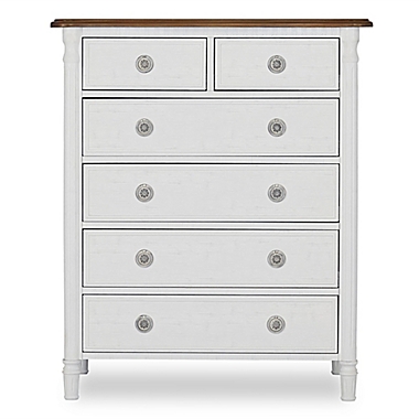 evolur&trade; Julienne 6-Drawer Chest in Brushed White. View a larger version of this product image.
