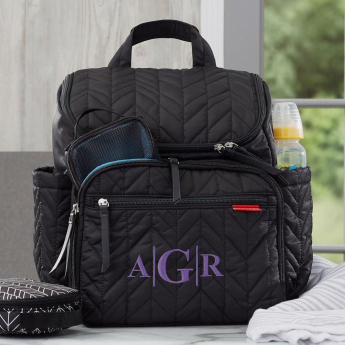 SKIP*HOP® Forma Personalized Backpack Diaper Bag in Jet Black | Bed ...