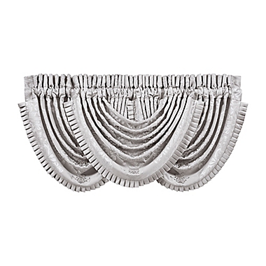 J. Queen New York&trade; La Scala Rod Pocket Waterfall Window Valance in Silver. View a larger version of this product image.