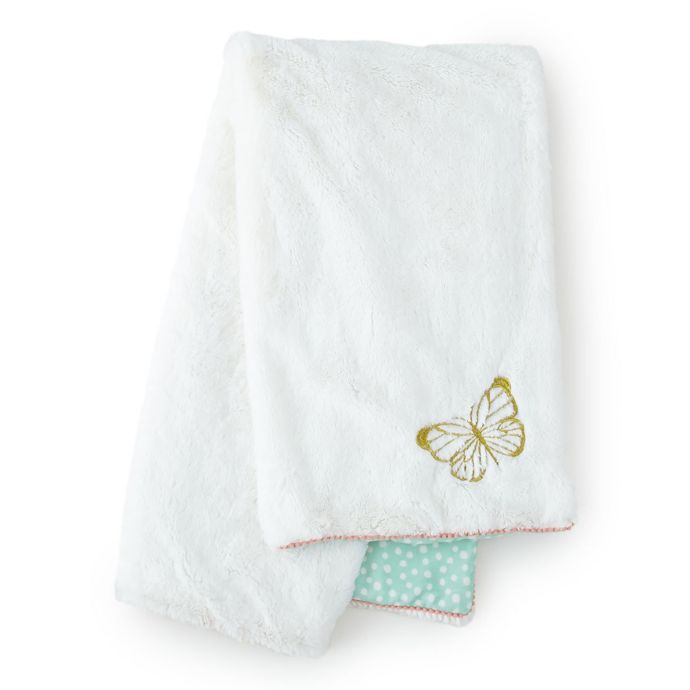 Levtex Baby® Charlotte Blanket in Aqua/White | buybuy BABY