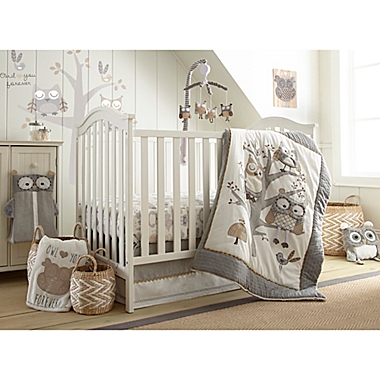 Levtex Baby&reg; Night Owl 5-Piece Crib Bedding Set in Grey/Taupe. View a larger version of this product image.
