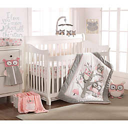 Levtex Baby Night Owl Crib Bedding Collection in Pink/Grey