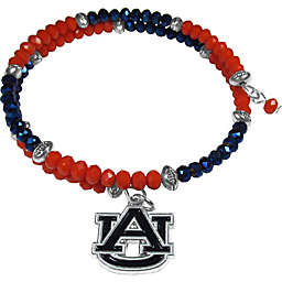 Auburn University Metal Logo Pendant Football Bead Bracelet
