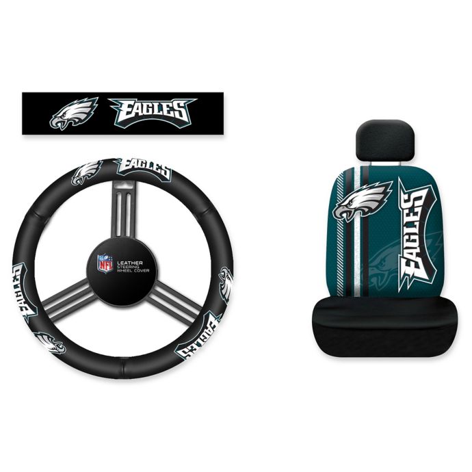 NFL Philadelphia Eagles Rally Seat Cover and Leather Steering Wheel