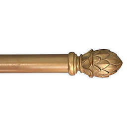 Classic Home Andrews 48-Inch WWood Single Curtain Rod Set in Gold