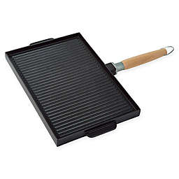 MasterPan Nonstick Cast Aluminum Double Sided Grill and Griddle Pan in Black
