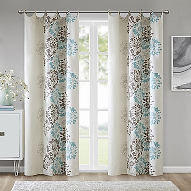 Madison Park&trade; Anaya Cotton 63-Inch Grommet Top Window Curtain Panel in Blue/Brown (Single). View a larger version of this product image.