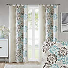 Alternate image 2 for Madison Park&trade; Anaya Cotton 63-Inch Grommet Top Window Curtain Panel in Blue/Brown (Single)