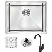Anzzi 23-Inch Undermount Single Bowl Kitchen Sink with Faucet