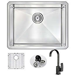 Anzzi 23-Inch Undermount Single Bowl Kitchen Sink with Faucet