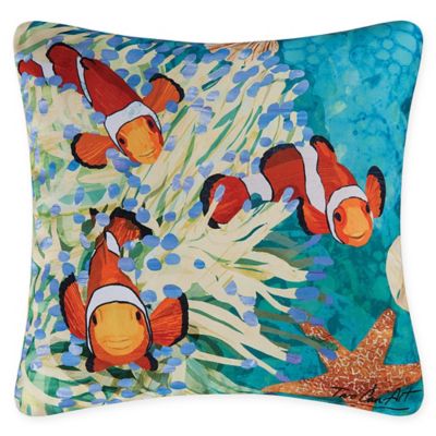 Multicolor Tropical Fish Cruise DesignCabbage Diver Sailing Graphic Throw Pillow 16x16 